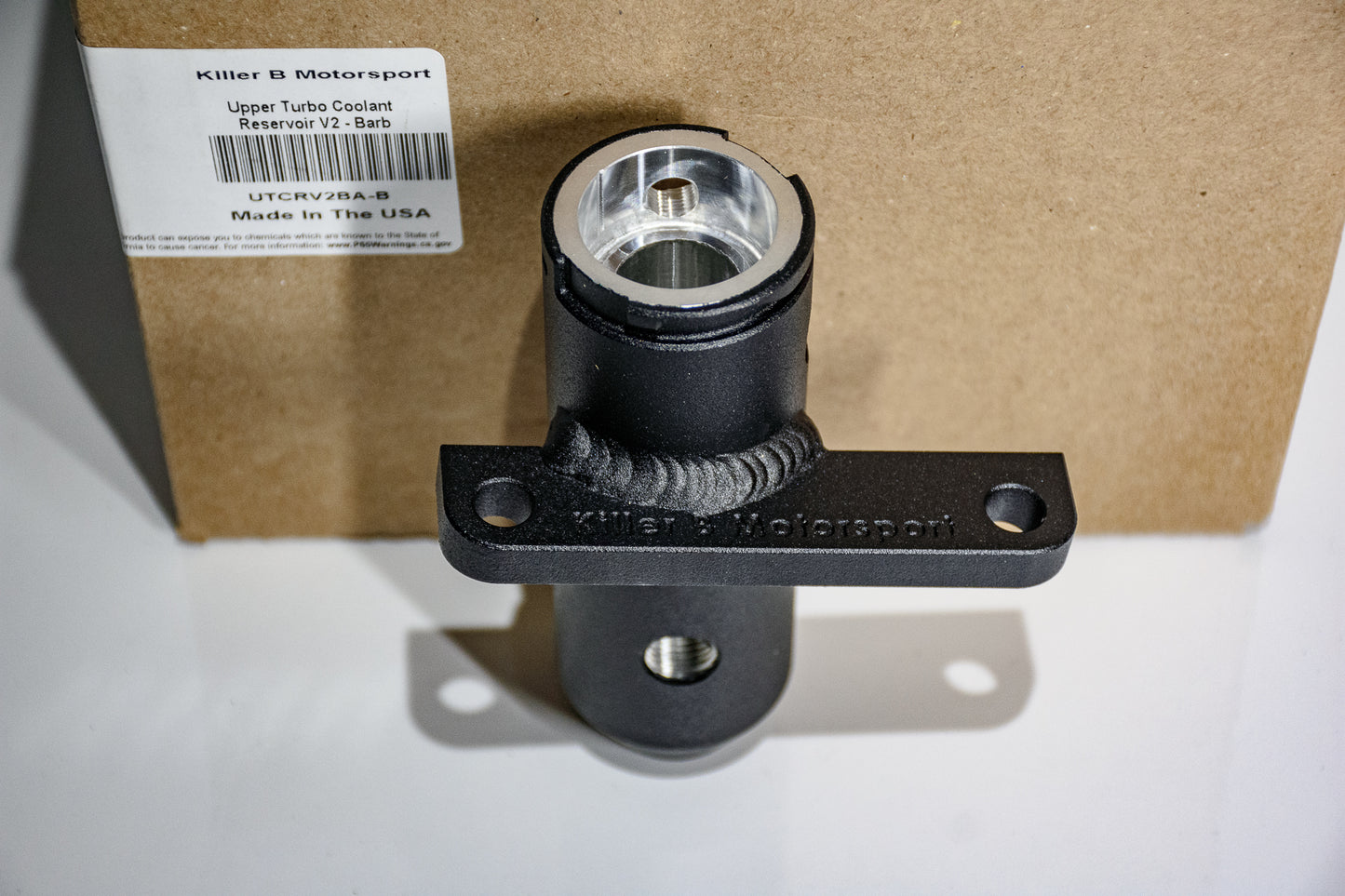 Killer B Motorsport V2 Black Upper Turbo Coolant Reservoir w/ Barb Fittings - 02-07 WRX, 2004-2021 STI - JoFäB!