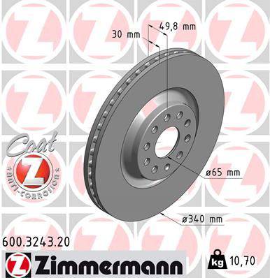 Zimmermann 340mm Brake Disc - FRONT (Set) Vw/Audi - JoFäB!